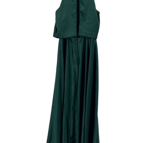 Revelry 6 emerald green Wren Satin maxi Dress - Picture 3 of 5